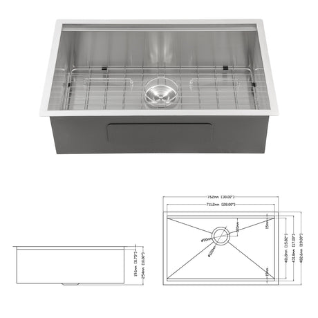 Single Bowl, Undermount Workstation, Kitchen Sink With Accessories