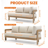 Outdoor Patio Sectional Sofa Set - Oak