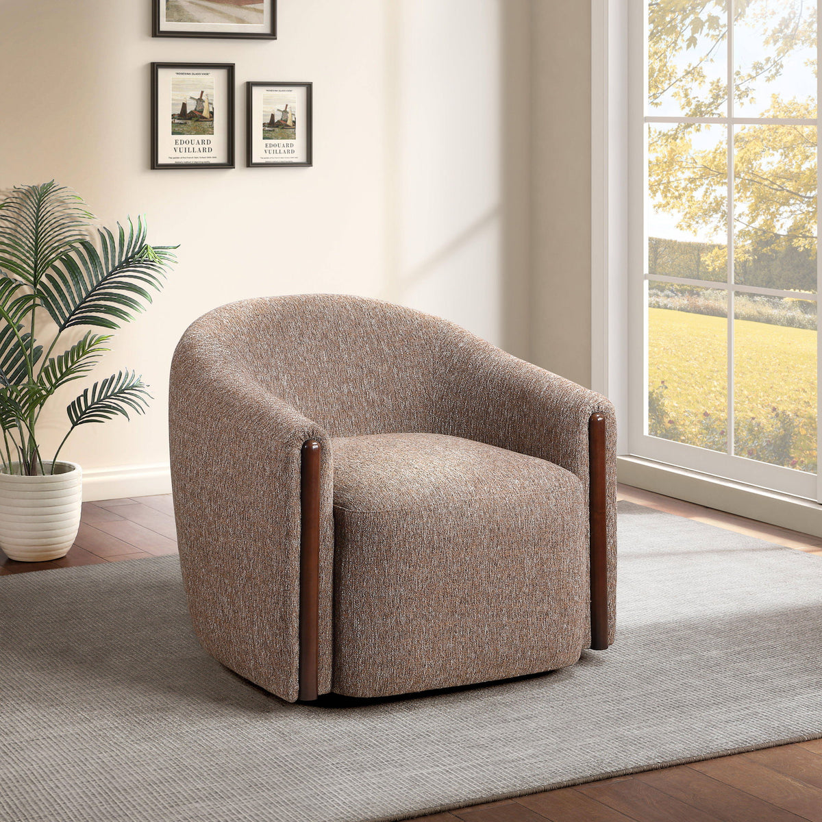 Ballona - Accent Chair With Swivel - Brown