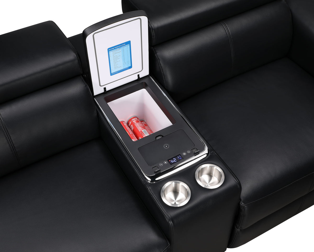 Nova - Sectional With Bluetooth Speaker, LED And Lifting Wine Cabinet