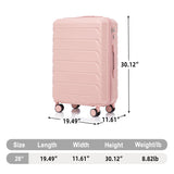 Hard Shell Luggage With Scratch Resistant Surface, 4 Wheels, Combination Lock & Side Hooks