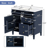 Bathroom Vanity With Top Sink, 2 Drawers, Tip Out Drawer