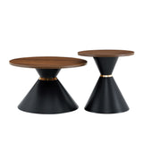 2 Piece Round Coffee Table Set For Living Room