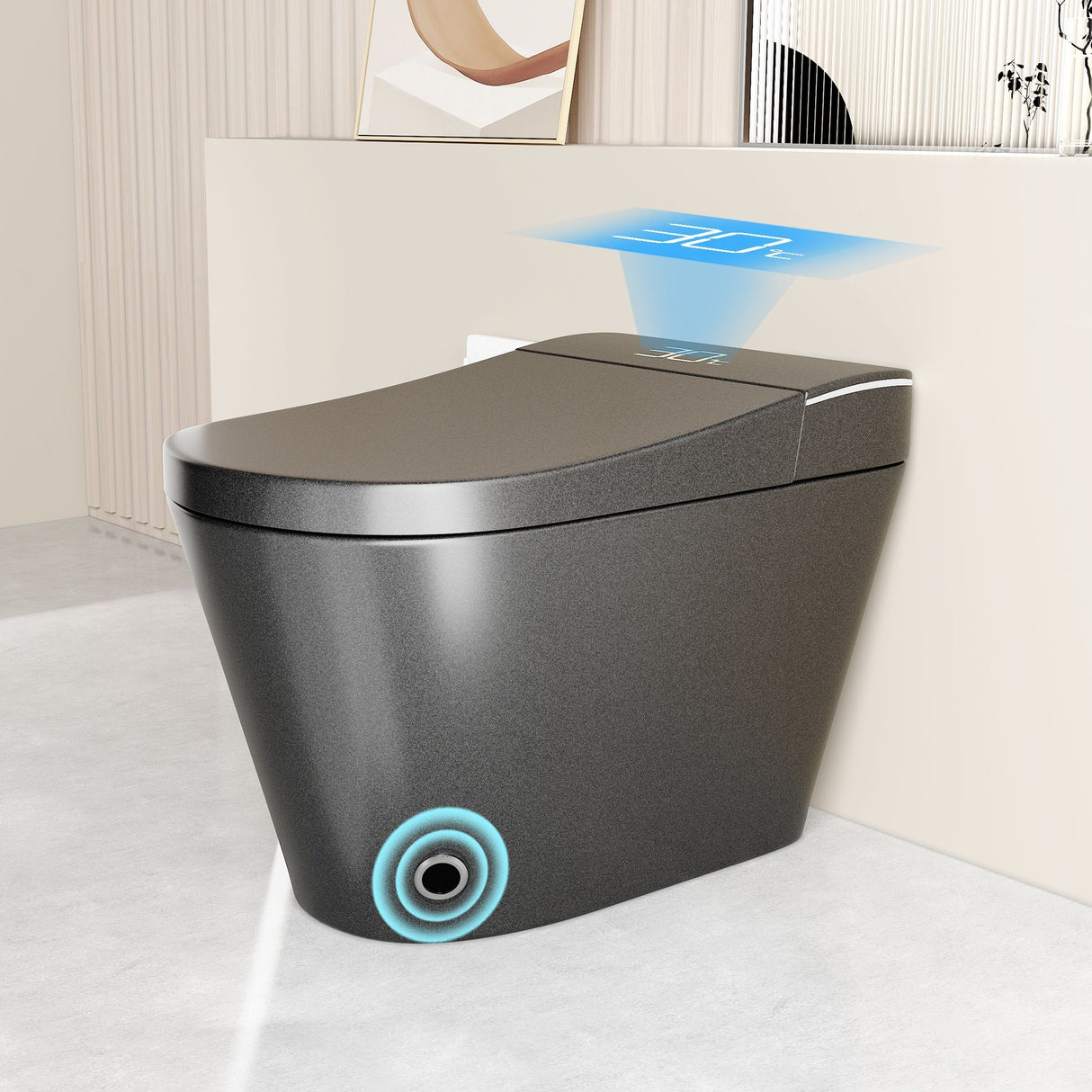 Smart Bidet Toilet With Auto Open / Close Seat, Warm Water Wash, Heated Seat, And Wireless Remote Control