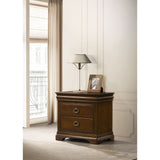 Leonide - 2 Drawer Nightstand With USB Charging And Hidden Storage - Cherry