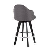 Ahoy - Contemporary Fixed Height Counter Stool With Round Footrest (Set of 2)