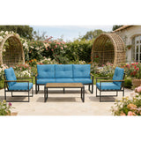 Oversized Outdoor Conversation Set, 5 Seater - Blue