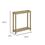 Narrow Side End Tables With Shelf (Set of 2)