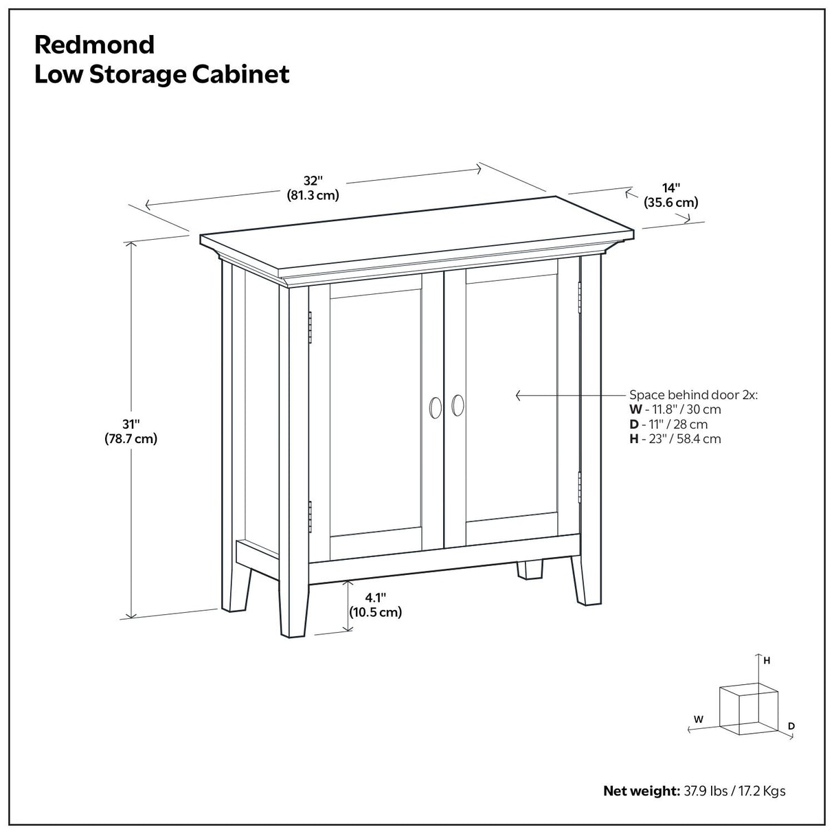 Redmond - Low Storage Cabinet - Hickory Brown