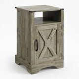 Farmhouse Nightstand, Charging Station & Storage