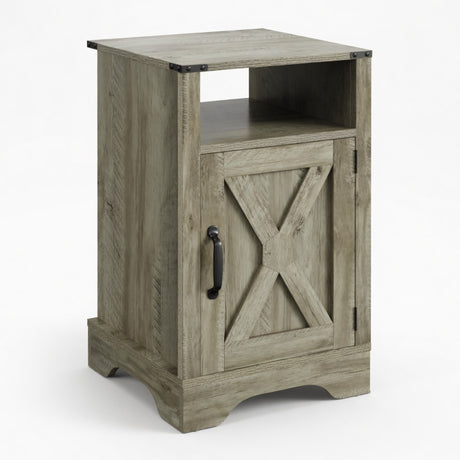 Farmhouse Nightstand, Charging Station & Storage