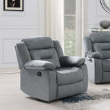 Modern Manual Recliner With Padded Seat And Pillow Arms