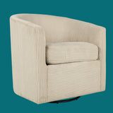 Swivel Accent Chair With U Backrest, Plush Cushion Living Room Furniture