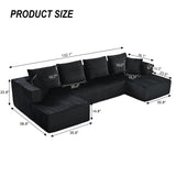 U-Shaped Modular Sectional Sofa With Double Chaise, Oversized Deep Seat For Living Room