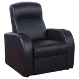 Upholstered Recliner With Cup Holder Comfort Lounge Chair - Black
