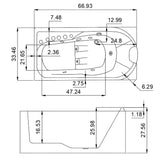 Xavier - Single Corner Massage Bathtub - Milk White