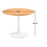 Mid-Century Tulip Table With Round Top, Pedestal Base