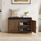 Entryway Shoe Bench With Double Doors