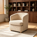 Arm Lounge Chair With Removable Seat Cushion - Light Brown