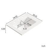 Vessel Sink With 3 Holes, Oval Design For Bathroom - Milk White