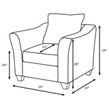 Paige - Flared Arm Chair - Charcoal Gray
