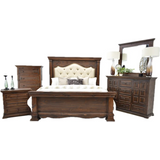 Chalet Walnut Queen Padded Group - CHALQWPR+CHALQWPH+CHALQWPF+3700DW+3722MW+3700CW+3702N4W