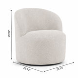 Upholstered Barrel Accent Chair For Living Room - White