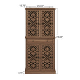 4 Door Cabinet With 1 Drawer, With 4 Adjustable Inner Shelves, Storage Cabinet