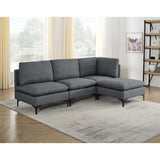 Upholstered Modular Sectional With Tall Legs, Medium Firm Seat