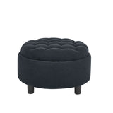 Storage Round Footstool Table Ottoman