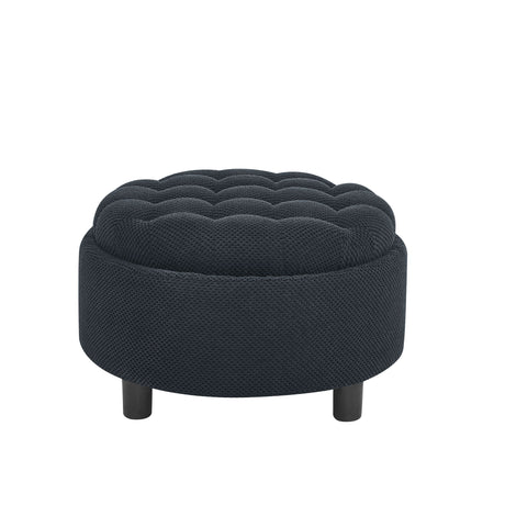 Storage Round Footstool Table Ottoman
