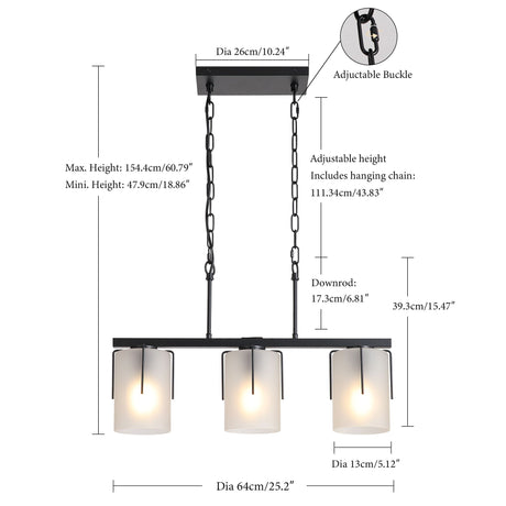 Adjustable Cylindrical Pendant Light
