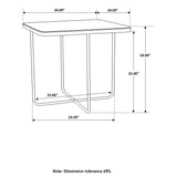 Travertine Accent Table Geometric Design - Brown