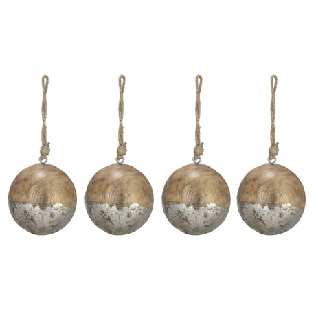 Christmas Ball Ornaments, Wood Decorative Hanging Ball Christmas Tree Ornaments For Holiday Party Decorations