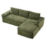 Cloud Sectional Couch, Modular Sectional Sofa With Deep Seat, Boneless Couches With L-Shape Chaise For Living Room - Green