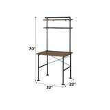 Ensata - Rustic Writing Desk - Black / Oak
