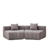 Curved Sectional Sofa With 2 Pillows For Living Room - Gray