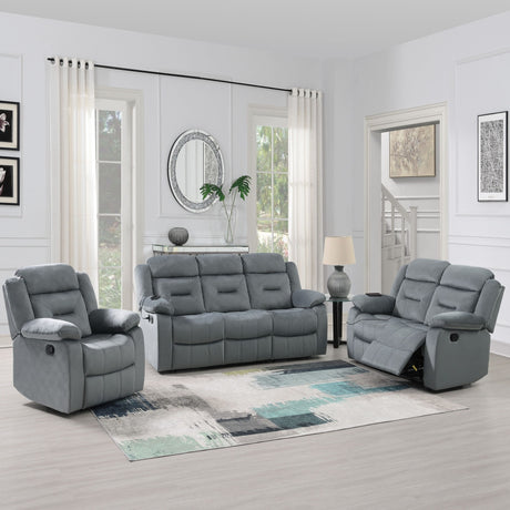 Contemporary Living Room Set With Pillow Arms And Headrest Support