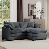 Modular Oversized Cushion Sofa With Ottoman, Low Back, Deep Seating Sofa Set