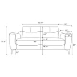 Oberle - Upholstered Sloped Track Arm Loveseat - Charcoal