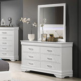 1 Piece Dresser Of Drawers Bedroom Furniture With Diamond Accent Handles, Drawer Box - White