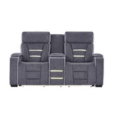 Austin - Console Reclining Loveseat With Storage Arms - Gray
