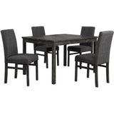 5 Piece Transitional Dining Set With Table And Upholstered Chairs