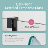 Frameless Single Sliding Soft Close Shower Doors, 3 / 8" Tempered Glass Reversible Installatio