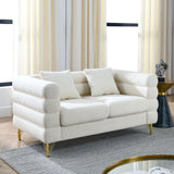 Oversized 2 Seater Sectional Sofa With Deep Seating And 2 Pillows