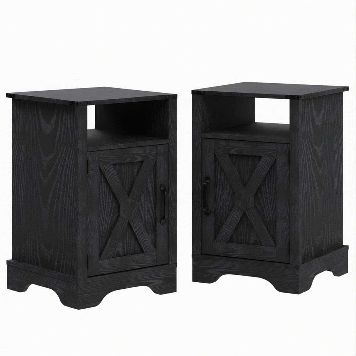 Farmhouse Nightstand, Charging Station & Storage