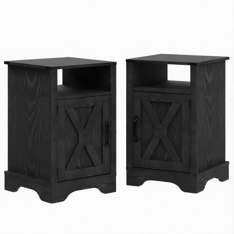 Farmhouse Nightstand, Charging Station & Storage