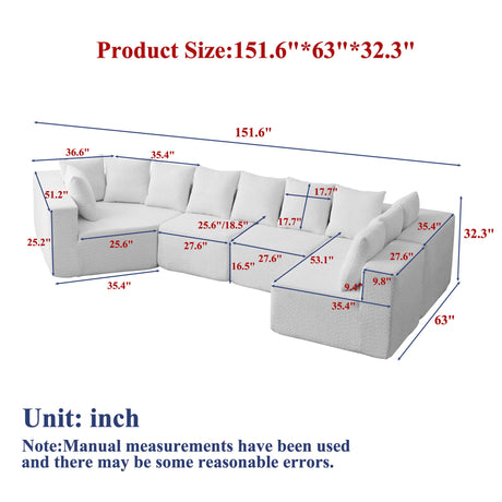 L - Shaped Modular Sofa With Deep Seat And 11 Pillows