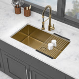 Finish Undermount Stainless Steel Kitchen Sink 32" X 19" 16 Gauge Deep Single Bowl