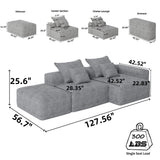 Modern Oversized Diy Combination, Modular Sectional Sofa With Pillows